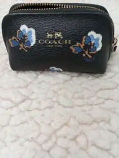 COACH 花柄 レザー コインケース