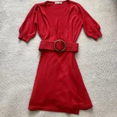 カクシュール　ニットワンピース　ベルト付き