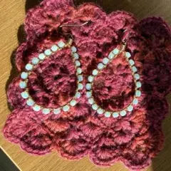 ピアス（淡いブルー・フープ風／ハンドメイド風）