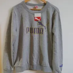 新品PUMA クルーネック スウェット グレー ロゴプリントM160-165相当のサムネイル