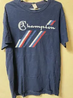 Champion ネイビー ランタグ 復刻Tシャツ Mサイズ