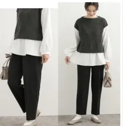 DOORS URBAN RESEARCH カットジョーゼットテーパードパンツのサムネイル