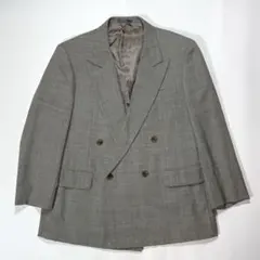 ヒューゴボス　カシミヤ混チェック柄 ダブルジャケット50 HUGO BOSS】ヒューゴボス カシミヤ混チェック柄 ダブルジャケット50