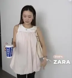 ZARA ナイロンバルーンミニワンピ　Mのサムネイル