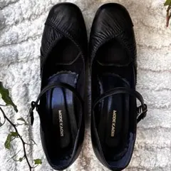 MODE KAORIモードカオリ 黒 ストラップ メリージェーン パンプス本革