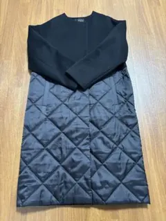 INDIVI ブラック ロングコート 38