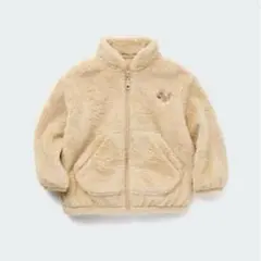 ★ユニクロ　ベビー　ファーリーフリースジャケット　80㎝　ベージュ　フルジップ