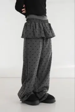 codibook binary01 パンツ クシヤリボンレイヤードパンツ　グレーのサムネイル