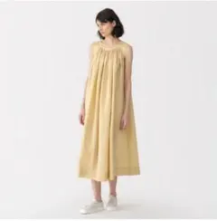 エルマフロディット 麻100% リネン ホワイト ノースリーブ ロング 