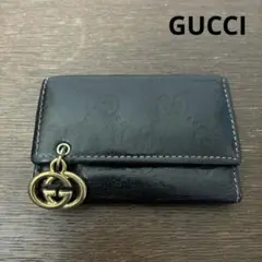 GUCCI グッチ　シマ　キーケース　レザーキーケース　GG金具付き