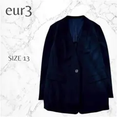 エウルキューブ フォーマル 上品 オフィス ノーカラージャケット LL 良品