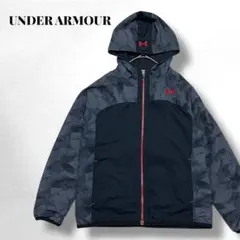 【アンダーアーマー】フード付きウィンドブレーカー/運動/スポーツ/フルジップ/秋