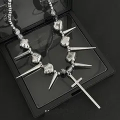 十字架　モード系　ネックレス　ストーン　クロス　古着　アンク