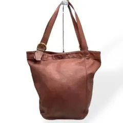 良品　COACH オールドコーチ　トートバッグ　肩掛け　USA製　ブラウン　本革