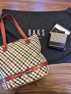 DAKS チェック柄トートバッグ、財布セットのサムネイル