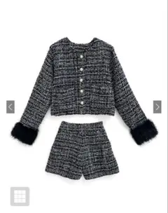 GRLファージャケットメショートパンツツイード セットアップ