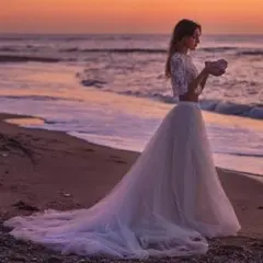 人気新品、ふわふわトレーンスカート、チュール7段，色オーダー無料