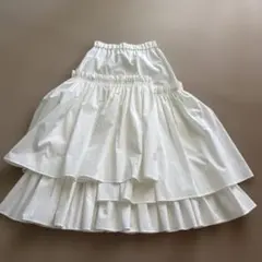 ユナイテッドアローズ ティアード ギャザー ロングスカート ホワイト 36美品