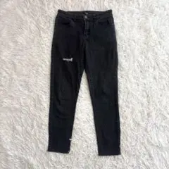 00s Y2K ダメージ　切りっぱなし　ストレートデニム　グランジ　平成ギャル