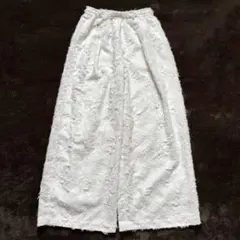 【美品】コラージュ ガリャルダガランテ ジャガードイージーワイドパンツ F 白