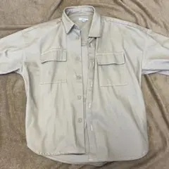 Nylaus ナイラス ベージュ ボタンアップシャツ 長袖 2ポケット Mサイズ
