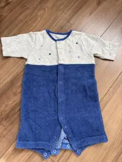 ファミリア　星柄ロンパース 60-75cm グレー・ネイビー