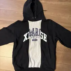 XLARGE 1991年製 フード付きパーカー L 黒/グレー