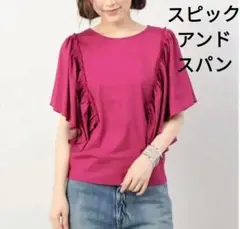 美品 スピックアンドスパン ギャザーフレアスリーブ 半袖 カットソーのサムネイル
