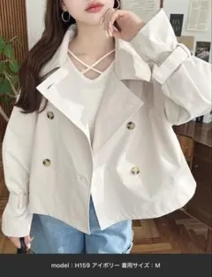 moment+ コットンライクツイルキャンディスリーブショートトレンチ