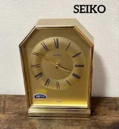 昭和レトロ　【新品未使用品】 SEIKO クォーツ 置時計 ゴールドのサムネイル