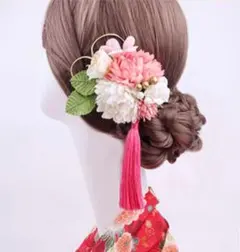 髪飾り 和装 七五三 着物 浴衣 ピンク