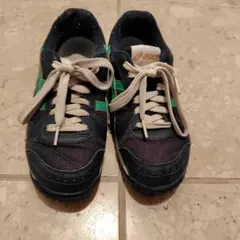 体育館用シューズ 高校　ASICS スニーカー ネイビー/グリーン　23cm