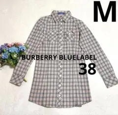 【BURBERRY BLUELABEL】シャツチュニック　ノバチェック　M相当