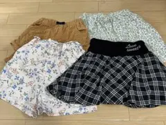 【4点おまとめ】スカート キュロット ハーフパンツ 4点 女の子 110 120