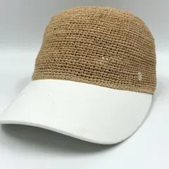 美品✨HELEN KAMINSKI ラフィア サンバイザー ナチュラル ホワイトのサムネイル