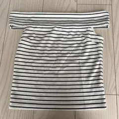 LIP SERVICE ホワイト・ブラックストライプ ノースリーブ