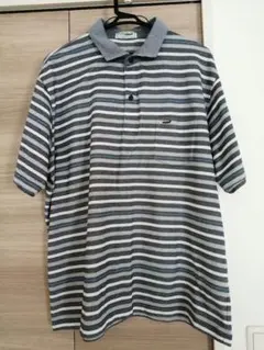 Crocodile ポロシャツ ボーダー柄 グレー系のサムネイル