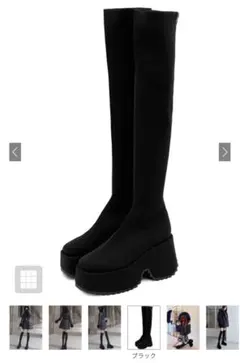 GRL　ストレッチニット厚底ロングブーツzr1194