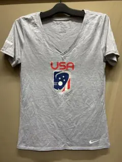Nike ナイキ ラクロスUSA VネックTシャツ グレー レディースMサイズ