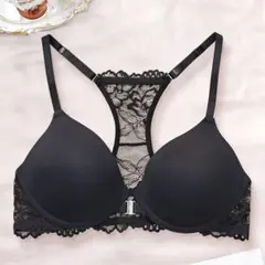 フロントホックブラ 75B （アンダー細め）黒 谷間メイク バックレースのサムネイル