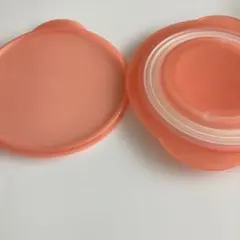 食品保存容器 ピーチ色 タッパーの蓋2個