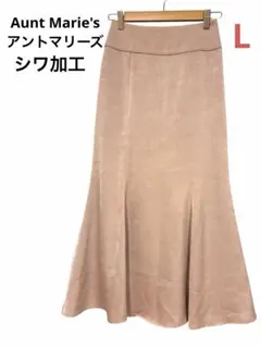 【Aunt Marie's】ワッシャーサテン　マーメイドスカート くすみピンクLのサムネイル