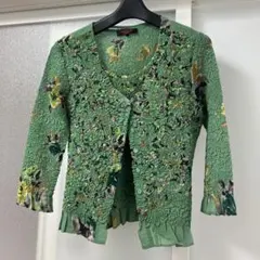 美品‼️YUKI TORII 花柄 グリーン カーディガン