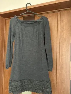 最終値下げ☆UNTITLED グレー ニットワンピース X Sサイズ