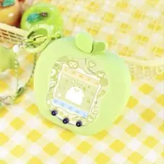 たまごっちユニ　シリコンカバー　ケース　スキン　ストラップ　青リンゴ