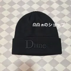 dime ニット帽 ロゴ ブラック