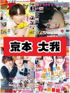 TVガイド ザテレビジョン TVnavi TVfan 京本大我 雑誌 切り抜き