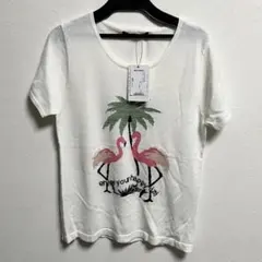 新品　ビッキー　サマーニット　トップス　ビジュー　フラミンゴ　ヤシ　tシャツのサムネイル