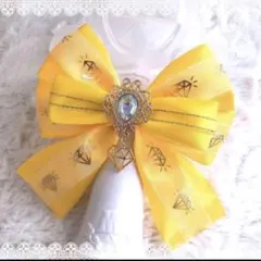 キンブレリボン ペンライトリボン カラット柄 イエロー ★ハンドメイド