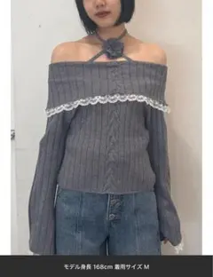 オフショルニットトップス